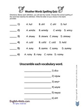 weather Worksheet Worksheets printables  worksheet Kids ESL Weather