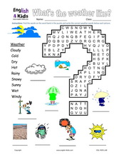 Worksheets Weather students weather  worksheets for esl Set   2