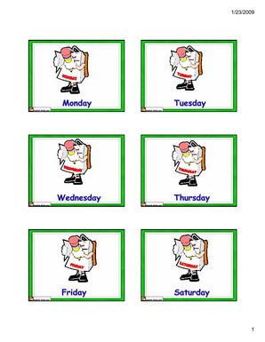 Days Of The Week Flashcards Esl Flashcards Download Induced Info