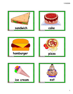 English for Kids,ESL Kids Food Vocabulary Flashcards