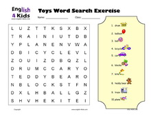 ESL Kids Worksheets Toys Vocabulary Worksheets